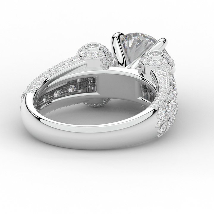 4.75CT.TW ROUND LAB DIAMOND ENGAGEMENT RING - Nazarelle
