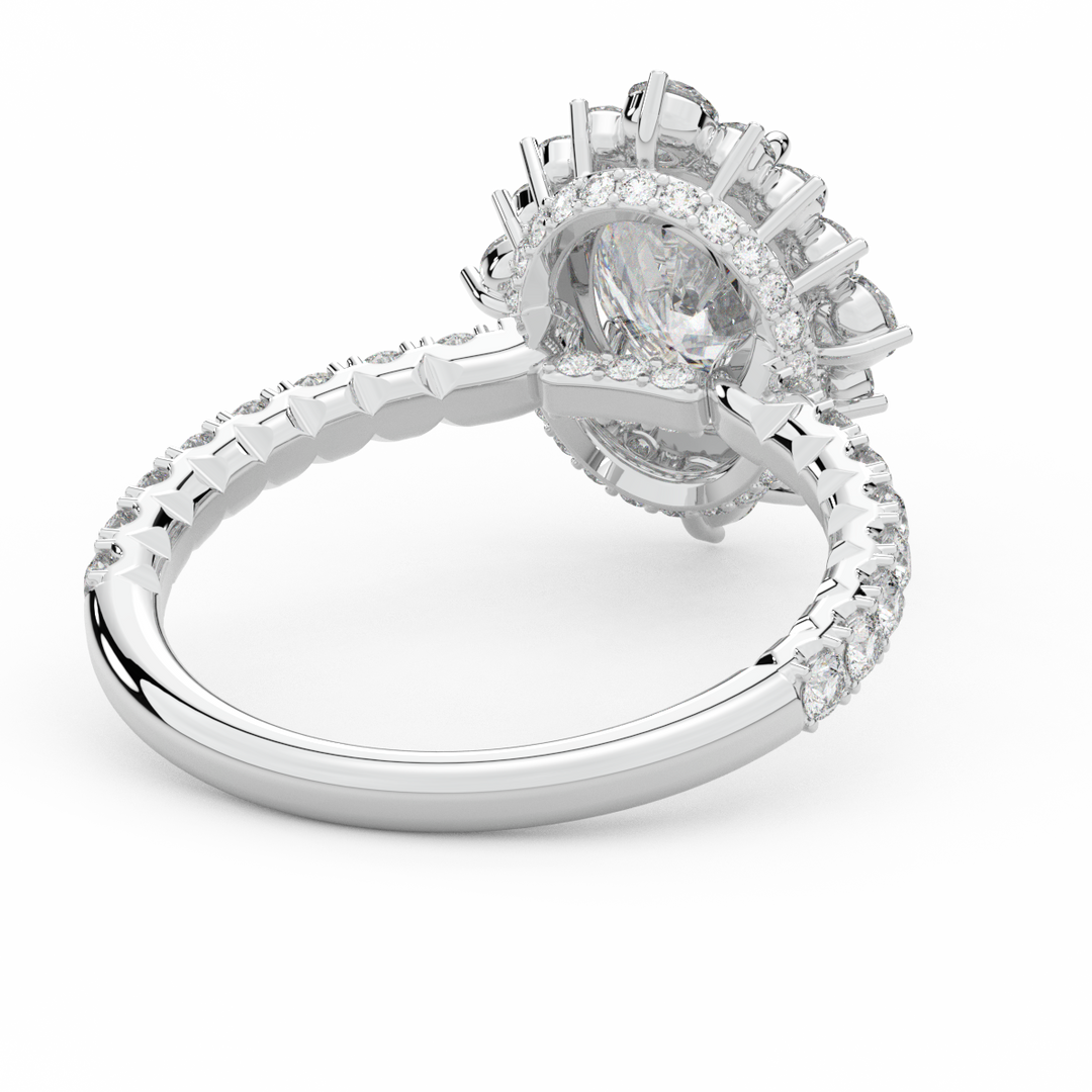2.80CT.TW OVAL LAB DIAMOND HALO ENGAGEMENT RING - Nazarelle