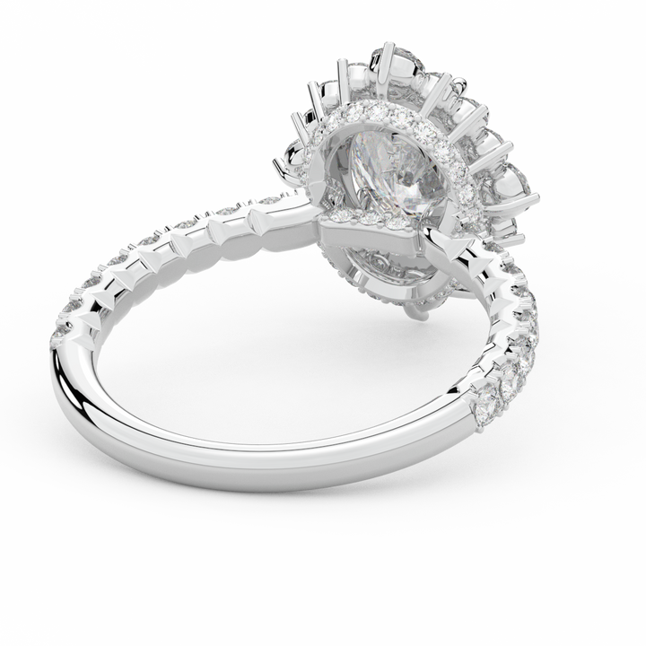 2.80CT.TW OVAL LAB DIAMOND HALO ENGAGEMENT RING - Nazarelle