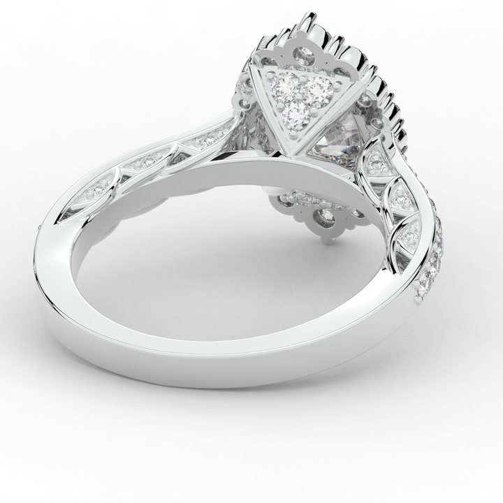 1.75CT.TW OVAL LAB DIAMOND HALO ENGAGEMENT RING - Nazarelle