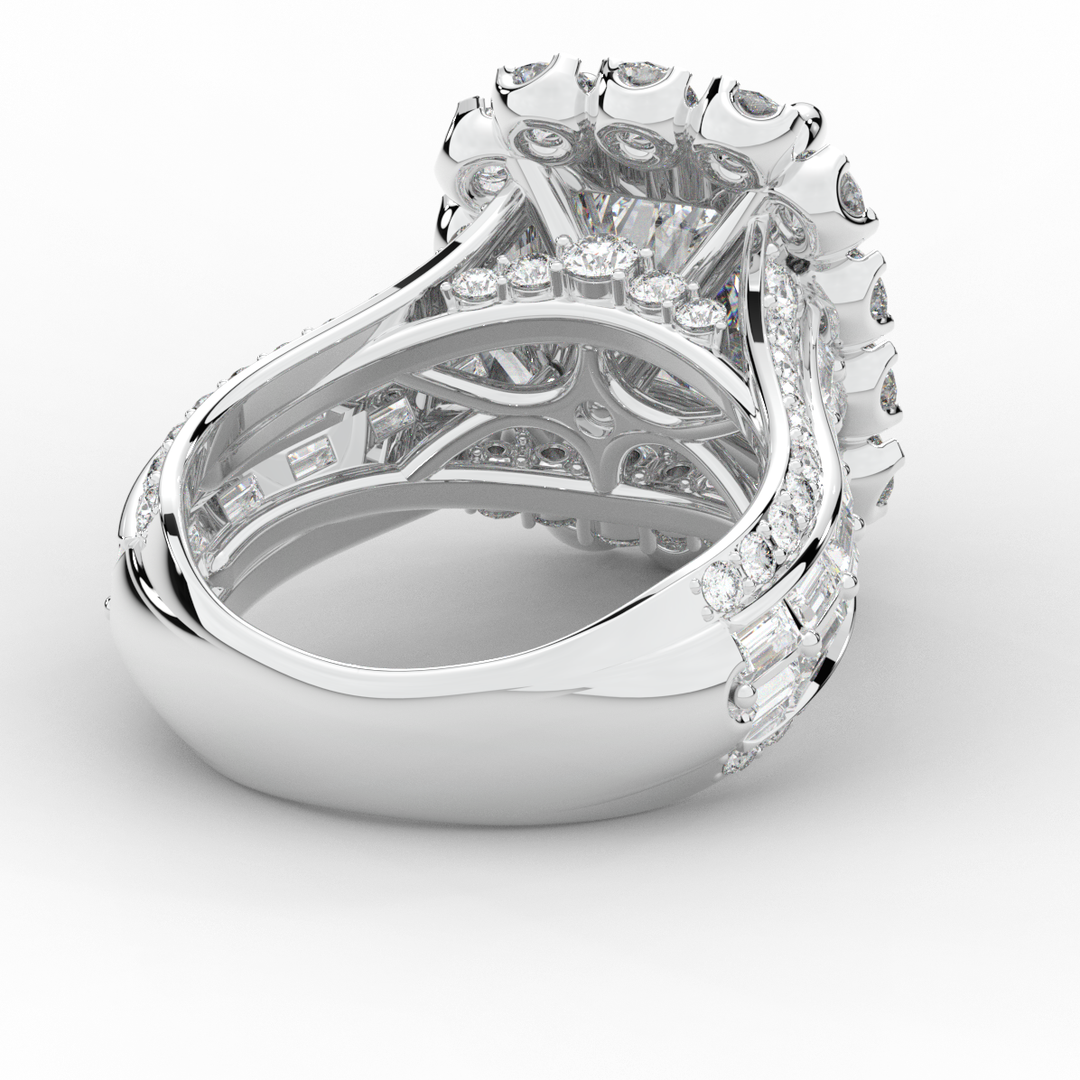 8.00CT.TW RADIANT LAB DIAMOND HALO ENGAGEMENT RING - Nazarelle