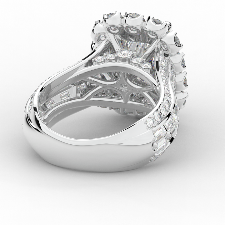 8.00CT.TW RADIANT LAB DIAMOND HALO ENGAGEMENT RING - Nazarelle