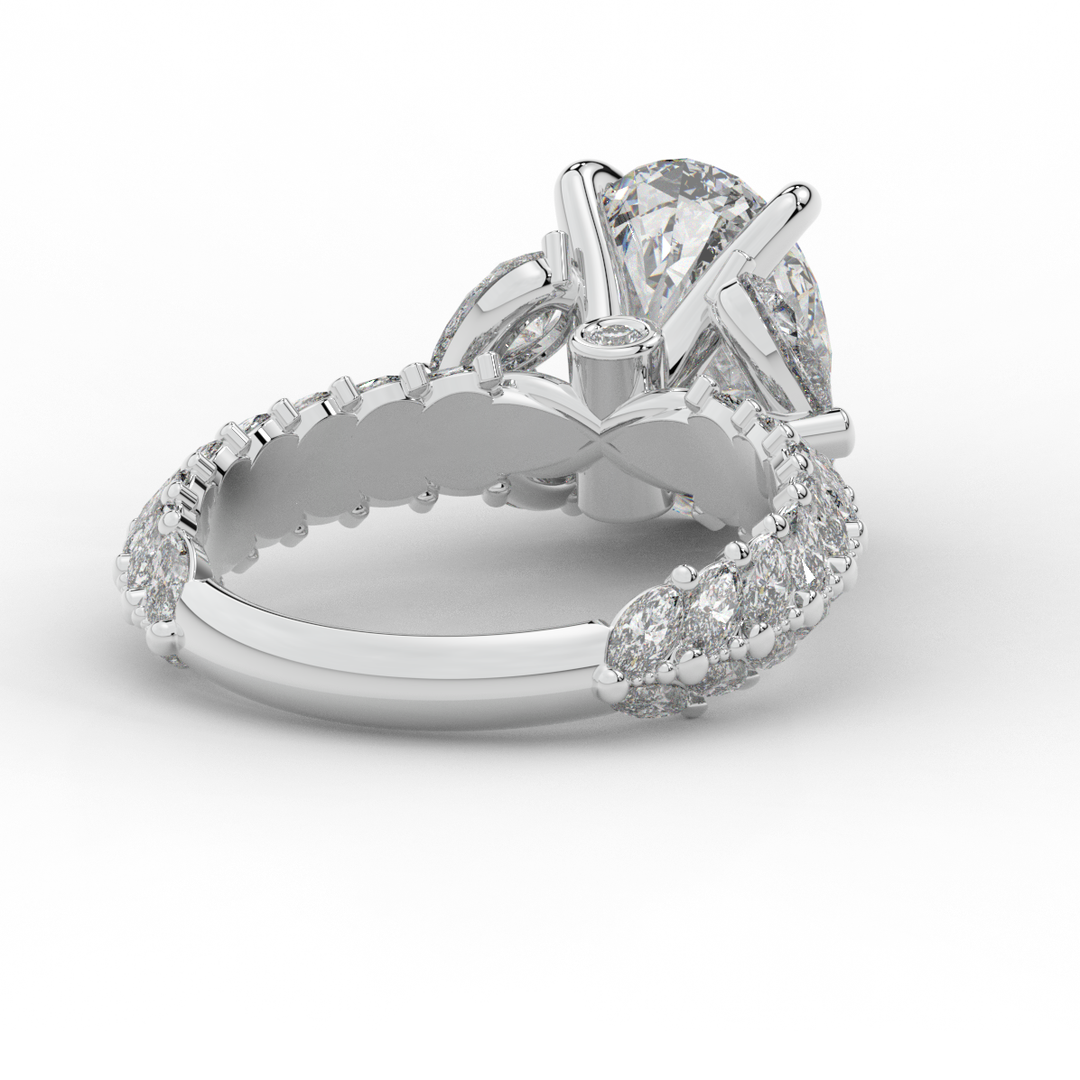 5.25CT.TW OVAL LAB DIAMOND HALO ENGAGEMENT RING - Nazarelle