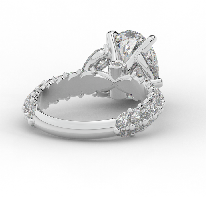 5.25CT.TW OVAL LAB DIAMOND HALO ENGAGEMENT RING - Nazarelle