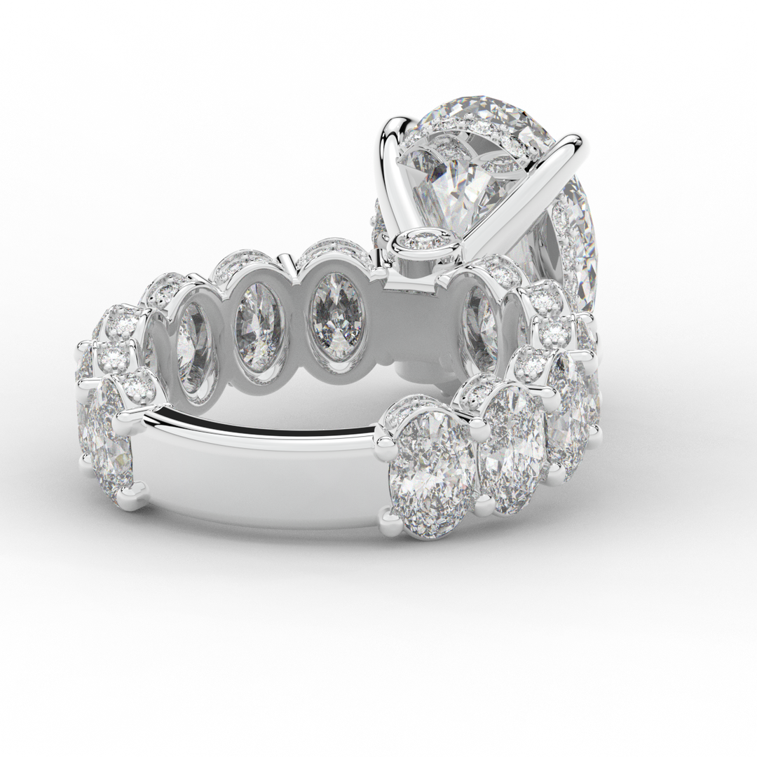 10.90CT.TW OVAL LAB DIAMOND SOLITAIRE ENGAGEMENT RING - Nazarelle