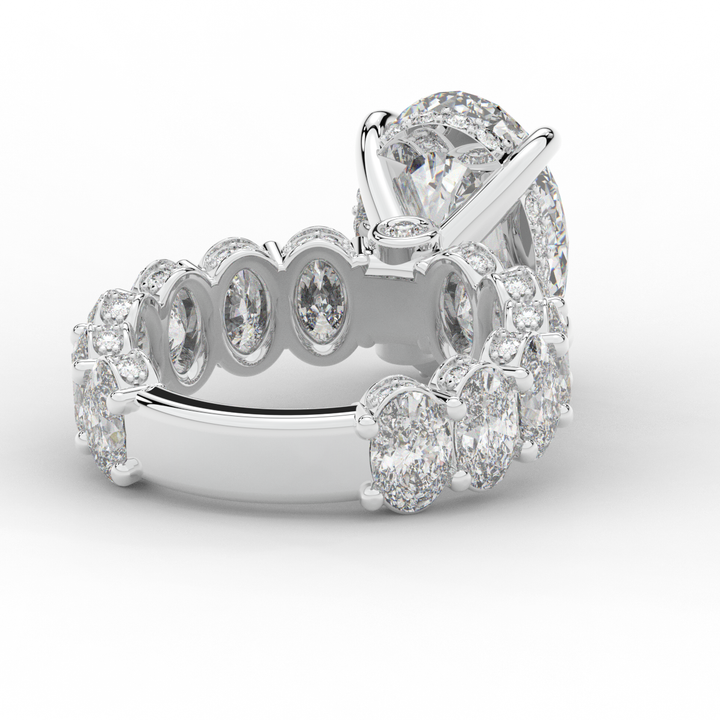 10.90CT.TW OVAL LAB DIAMOND SOLITAIRE ENGAGEMENT RING - Nazarelle