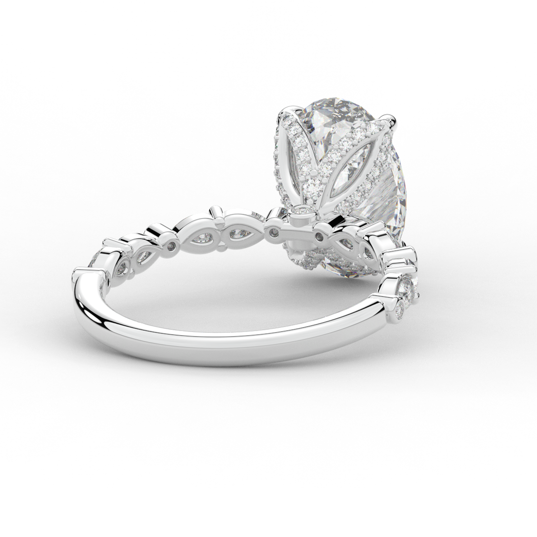 3.60CT.TW OVAL LAB DIAMOND SOLITAIRE ENGAGEMENT RING - Nazarelle