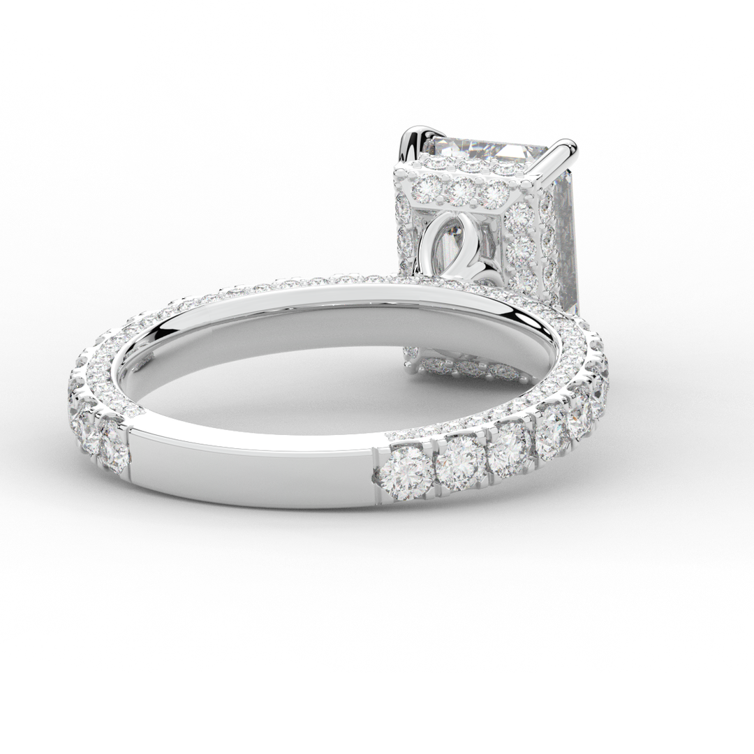 3.00CT.TW EMERALD CUT LAB DIAMOND ENGAGEMENT RING - Nazarelle