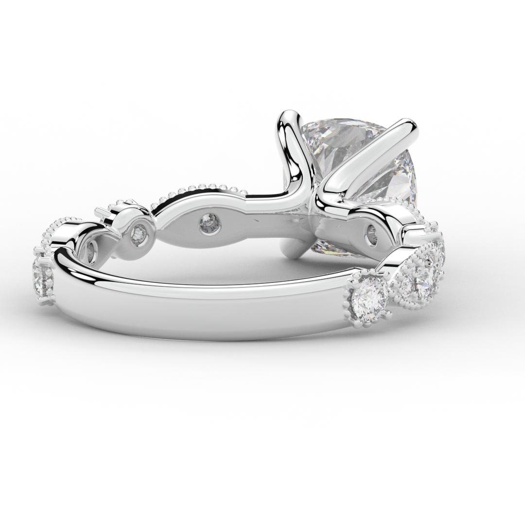 2.50CT.TW CUSHION LAB DIAMOND SOLITAIRE ENGAGEMENT RING - Nazarelle