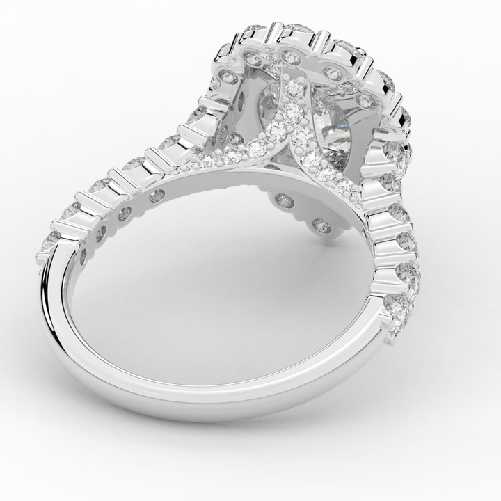 3.10CT.TW PEAR LAB DIAMOND HALO ENGAGEMENT RING - Nazarelle