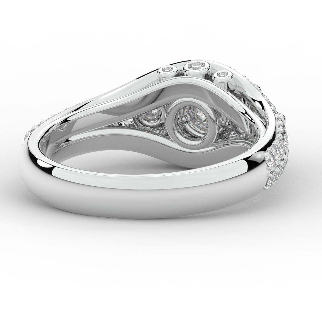 1.90CT.TW ROUND LAB DIAMOND THREE STONE ENGAGEMENT RING - Nazarelle