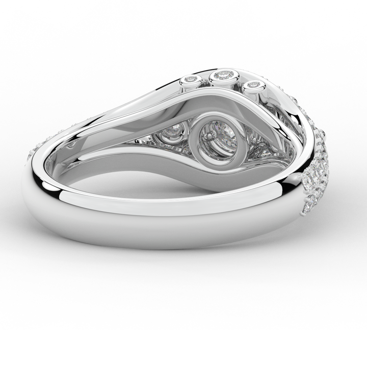 1.90CT.TW ROUND LAB DIAMOND THREE STONE ENGAGEMENT RING - Nazarelle