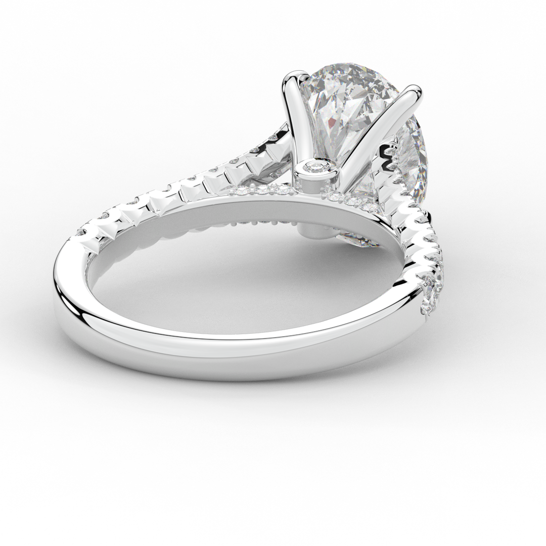 3.45CT.TW OVAL LAB DIAMOND ENGAGEMENT RING - Nazarelle