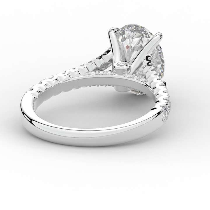 3.45CT.TW OVAL LAB DIAMOND ENGAGEMENT RING - Nazarelle