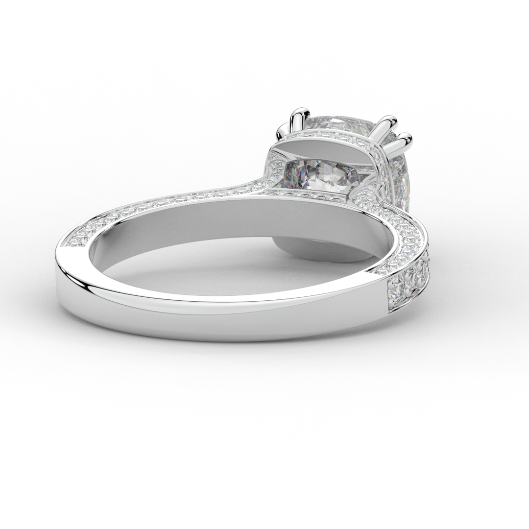2.60CT.TW CUSHION LAB DIAMOND SOLITAIRE ENGAGEMENT RING - Nazarelle