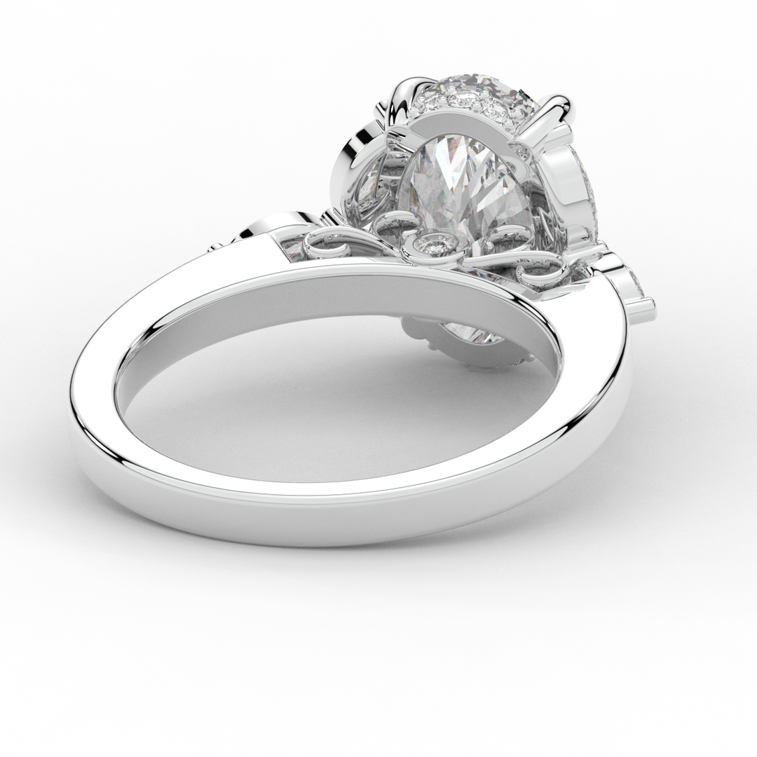 2.85CT.TW OVAL LAB DIAMOND ENGAGEMENT RING - Nazarelle