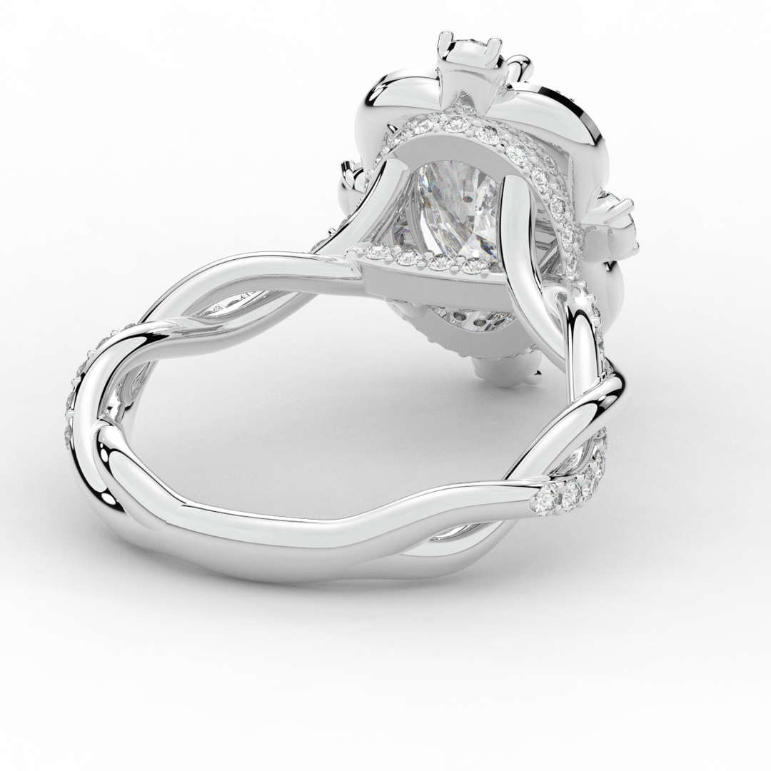2.70CT.TW OVAL LAB DIAMOND HALO ENGAGEMENT RING - Nazarelle