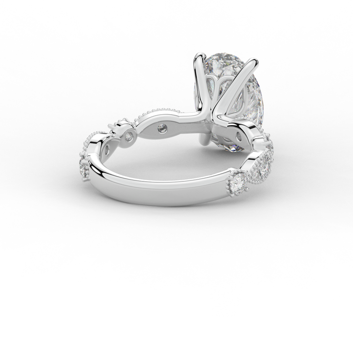 3.50CT.TW OVAL LAB DIAMOND SOLITAIRE ENGAGEMENT RING - Nazarelle