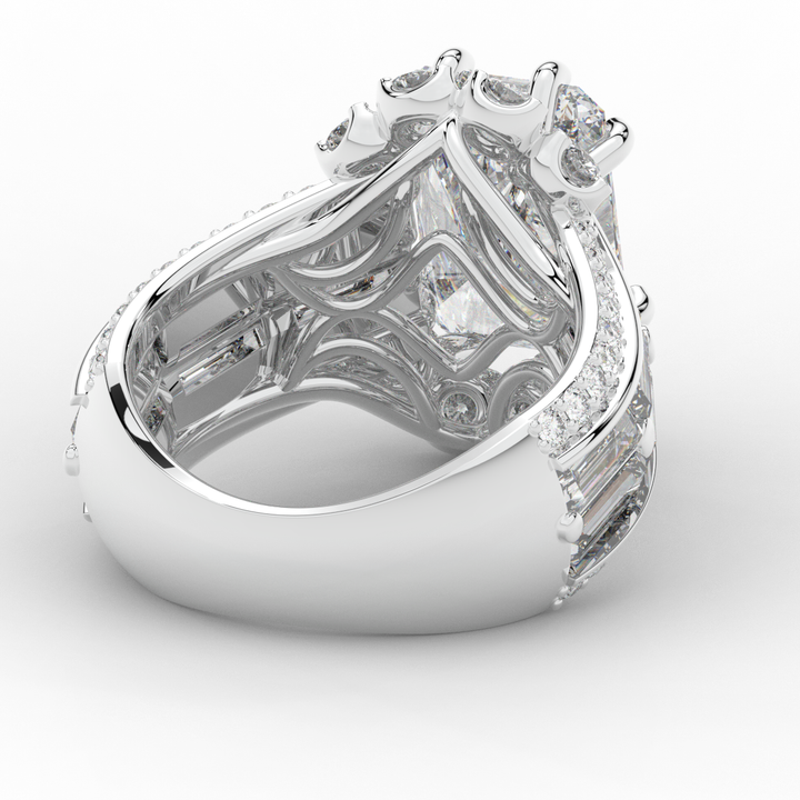 8.25CT.TW RADIANT LAB DIAMOND HALO ENGAGEMENT RING - Nazarelle