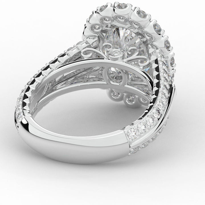 5.75CT.TW OVAL LAB DIAMOND HALO ENGAGEMENT RING - Nazarelle