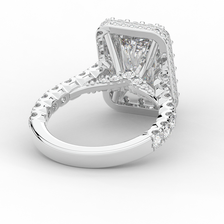 4.50CT.TW RADIANT LAB DIAMOND HALO ENGAGEMENT RING - Nazarelle