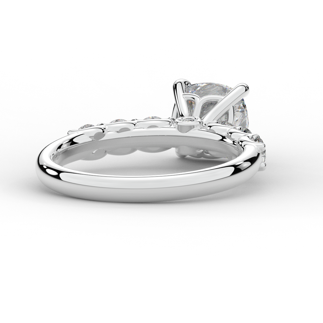 2.60CT.TW CUSHION LAB DIAMOND SOLITAIRE ENGAGEMENT RING - Nazarelle