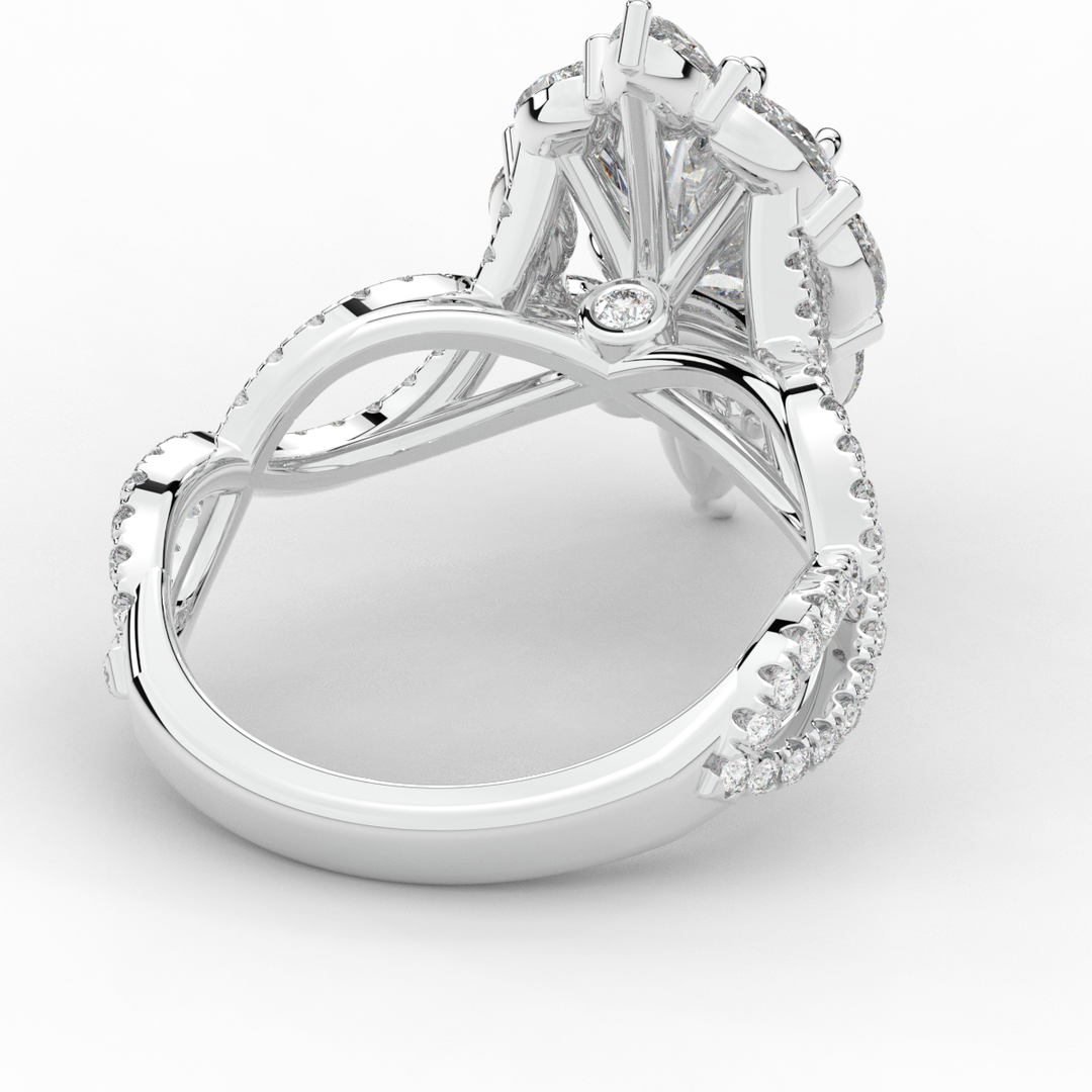 3.00CT.TW OVAL LAB DIAMOND HALO ENGAGEMENT RING - Nazarelle