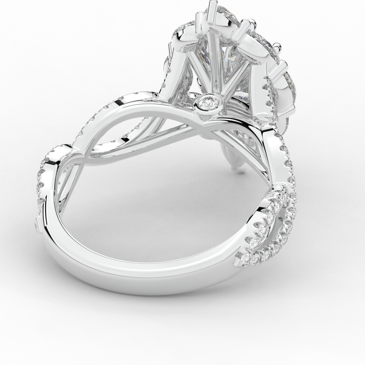 3.00CT.TW OVAL LAB DIAMOND HALO ENGAGEMENT RING - Nazarelle