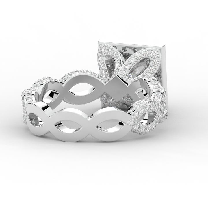 2.40CT.TW PRINCESS LAB DIAMOND HALO ENGAGEMENT RING - Nazarelle