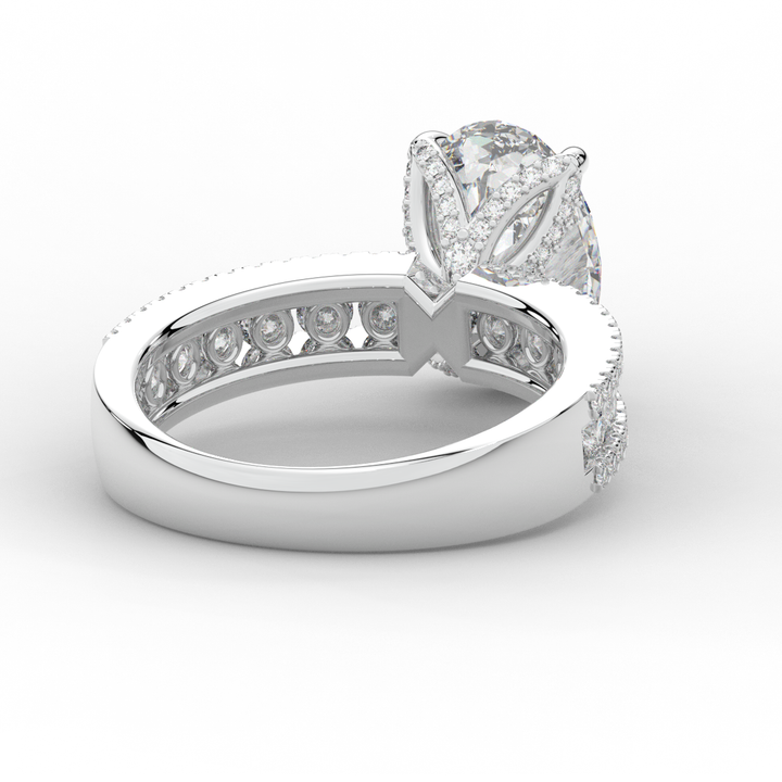 3.95CT.TW OVAL LAB DIAMOND SOLITAIRE ENGAGEMENT RING - Nazarelle