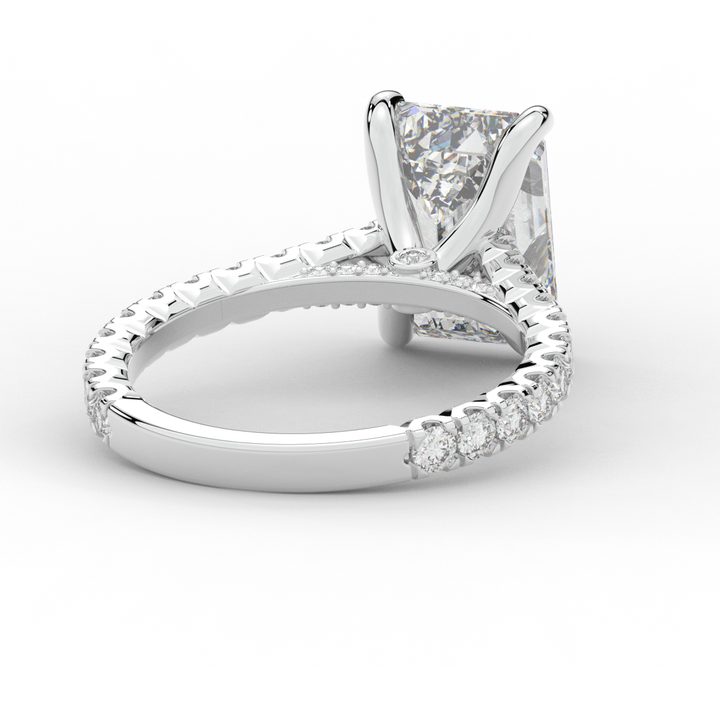4.25CT.TW EMERALD CUT LAB DIAMOND SOLITAIRE ENGAGEMENT RING - Nazarelle
