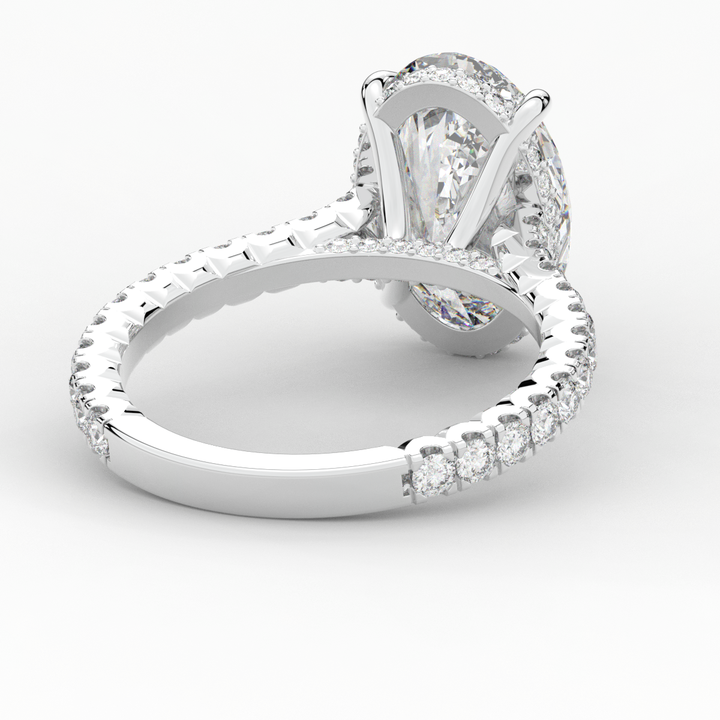 4.70CT.TW OVAL LAB DIAMOND UNDERHALO SOLITAIRE ENGAGEMENT RING - Nazarelle