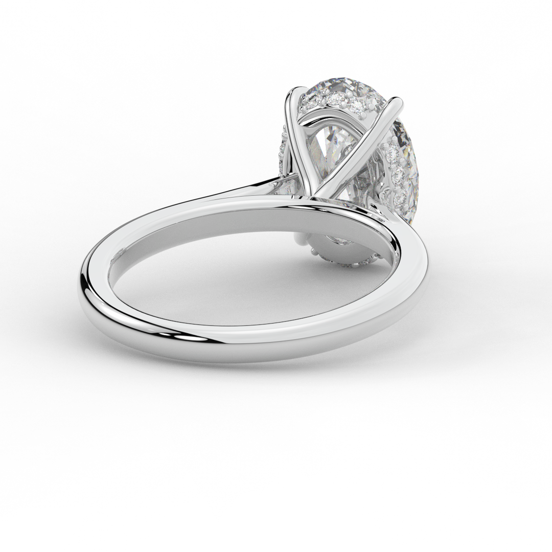 2.05CT.TW OVAL LAB DIAMOND UNDERHALO ENGAGEMENT RING - Nazarelle