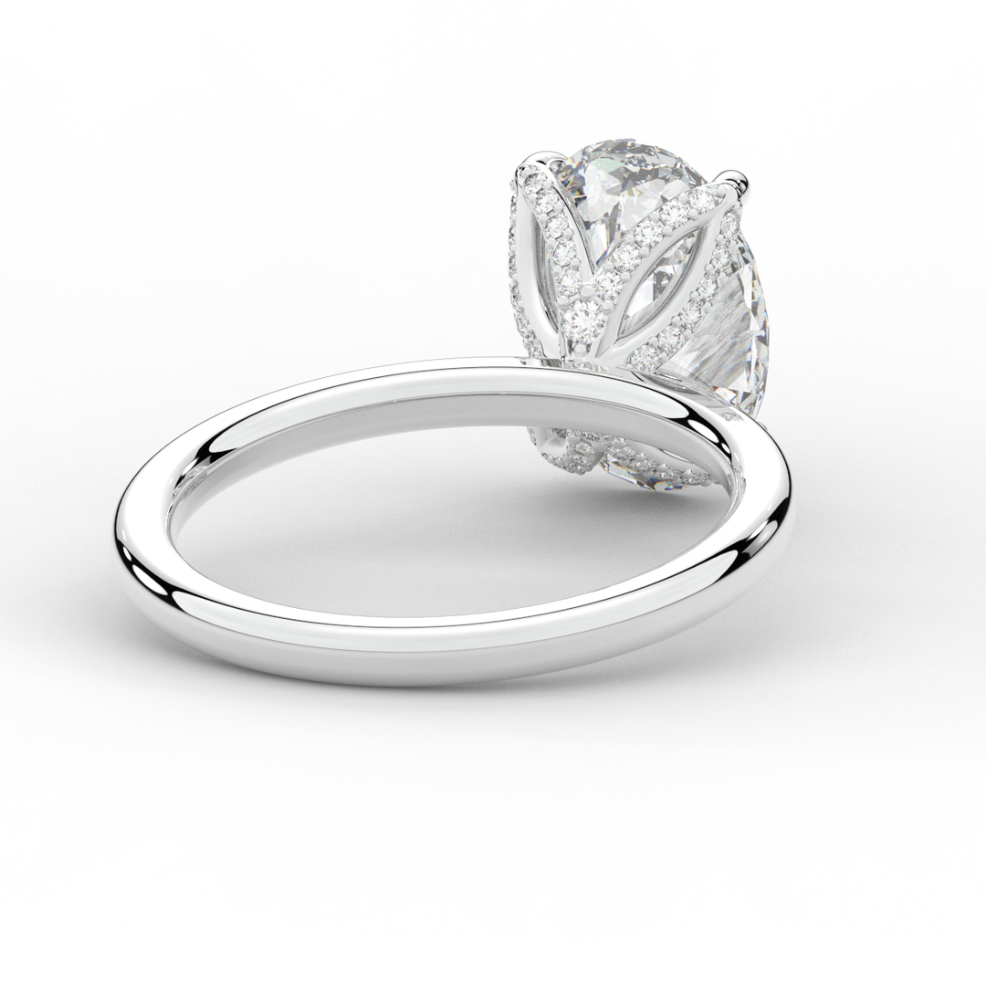 3.10CT.TW OVAL LAB DIAMOND ENGAGEMENT RING - Nazarelle