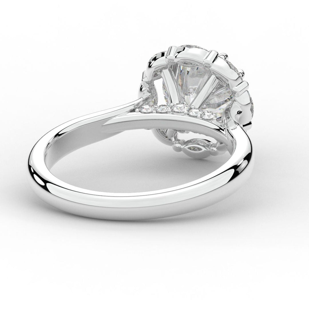 2.40CT.TW ROUND LAB DIAMOND HALO ENGAGEMENT RING - Nazarelle