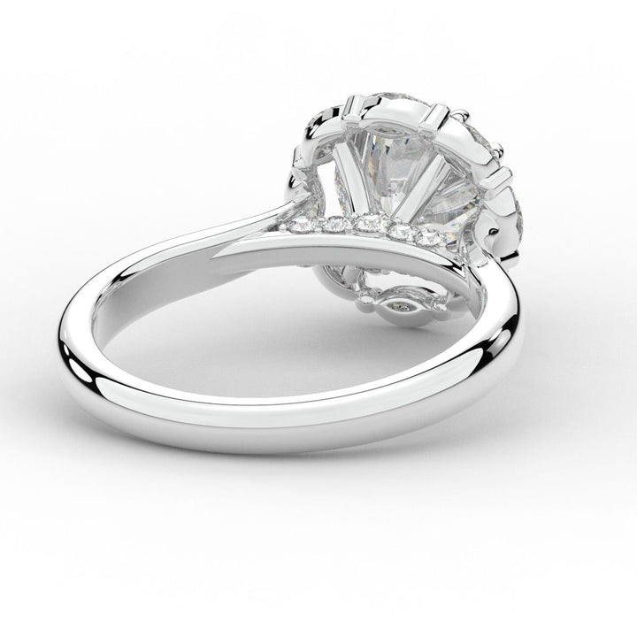 2.40CT.TW ROUND LAB DIAMOND HALO ENGAGEMENT RING - Nazarelle
