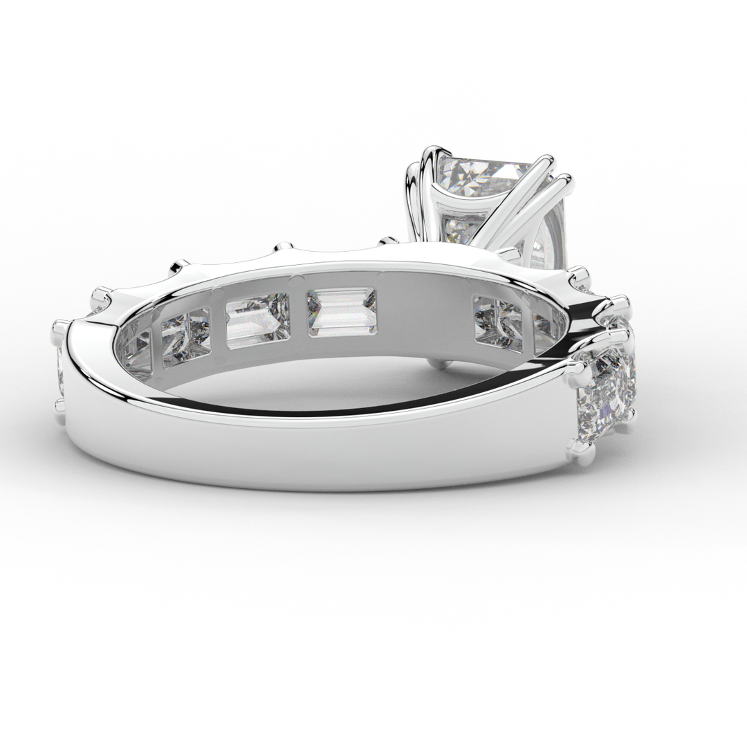 3.75CT.TW EMERALD CUT LAB DIAMOND SOLITAIRE ENGAGEMENT RING
