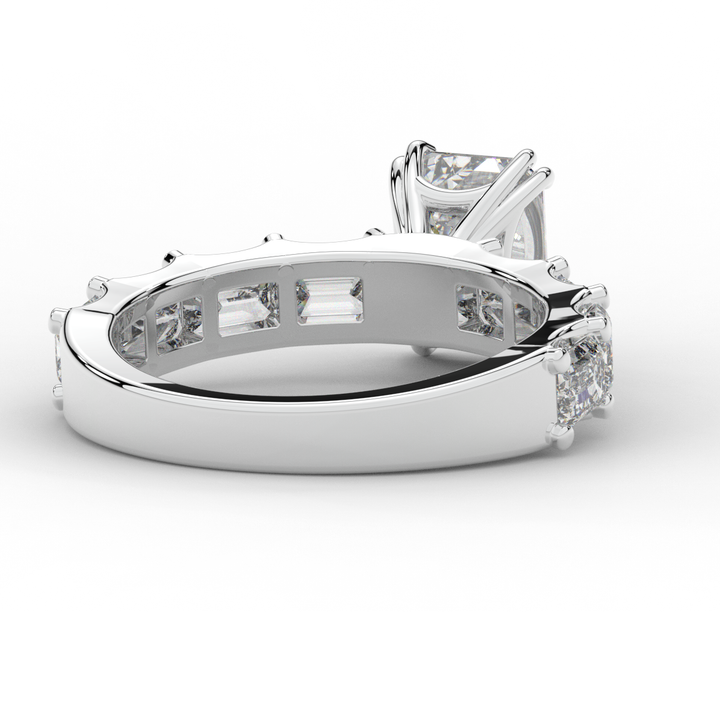 3.75CT.TW EMERALD CUT LAB DIAMOND SOLITAIRE ENGAGEMENT RING