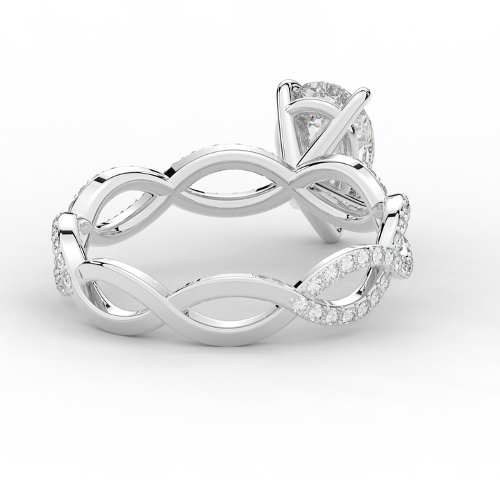 1.30CT.TW PEAR LAB DIAMOND TWIST BAND ENGAGEMENT RING - Nazarelle