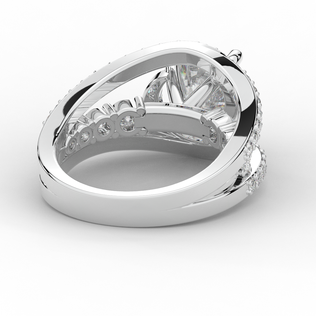 3.30CT.TW ROUND LAB DIAMOND ENGAGEMENT RING - Nazarelle