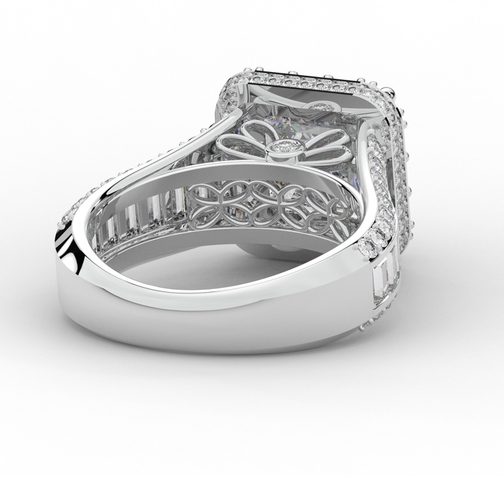 6.10CT.TW ASCHER LAB DIAMOND HALO ENGAGEMENT RING - Nazarelle