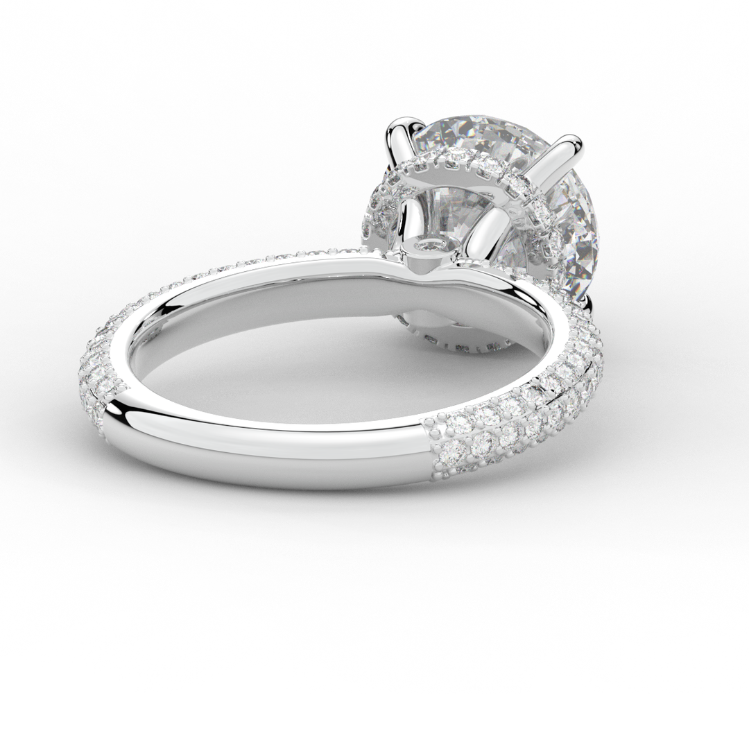 3.60CT.TW ROUND LAB DIAMOND SOLITAIRE ENGAGEMENT RING - Nazarelle