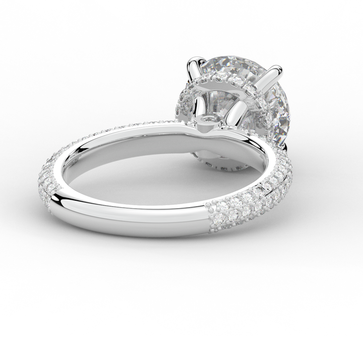 3.60CT.TW ROUND LAB DIAMOND SOLITAIRE ENGAGEMENT RING - Nazarelle