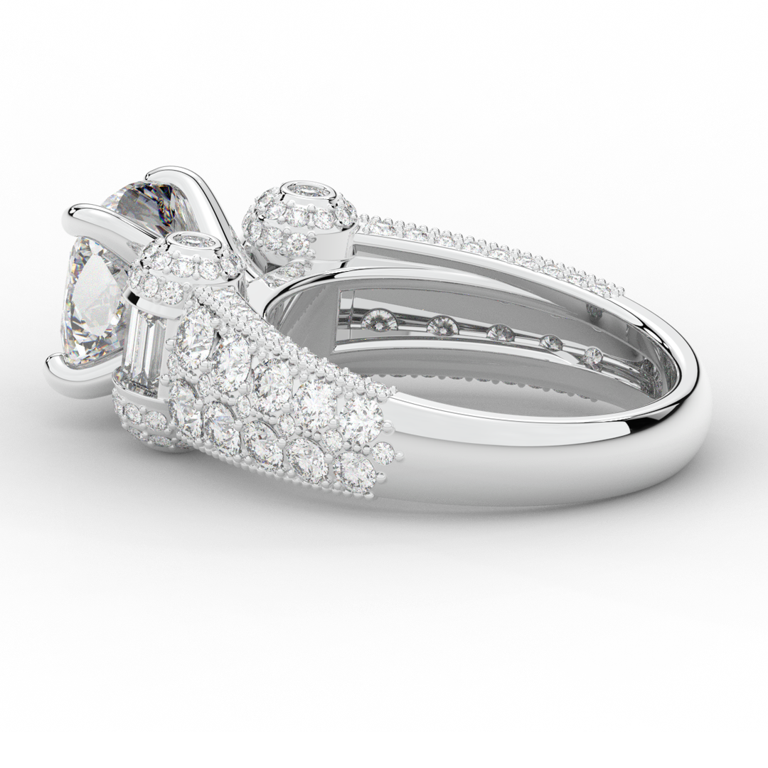 4.75CT.TW CUSHION LAB DIAMOND ENGAGEMENT RING - Nazarelle