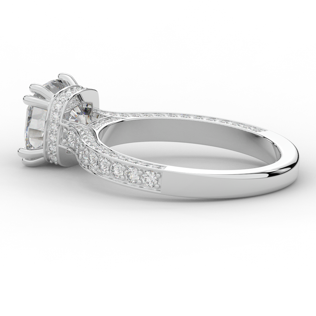 2.60CT.TW CUSHION LAB DIAMOND SOLITAIRE ENGAGEMENT RING - Nazarelle