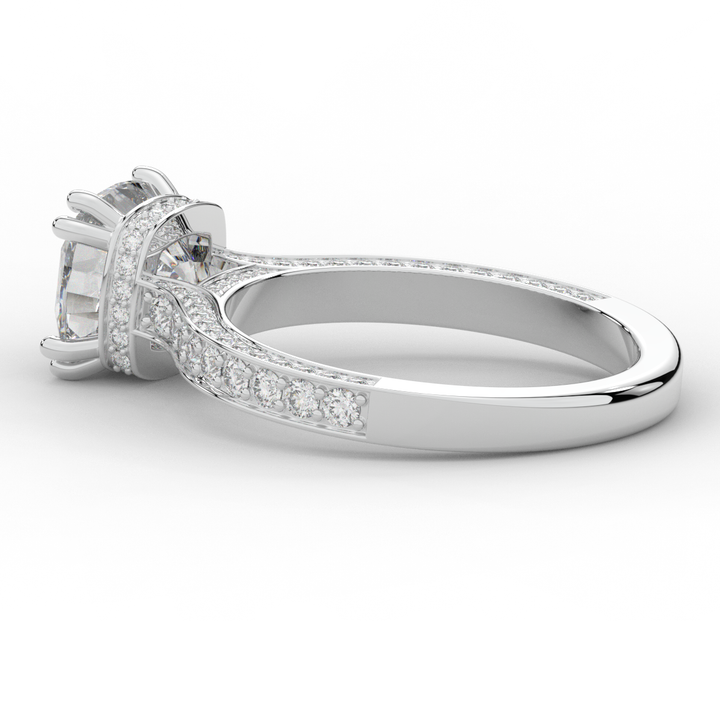 2.60CT.TW CUSHION LAB DIAMOND SOLITAIRE ENGAGEMENT RING - Nazarelle