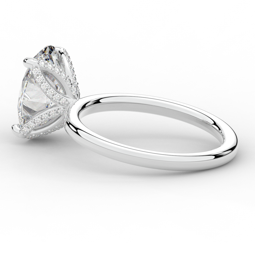 3.10CT.TW OVAL LAB DIAMOND ENGAGEMENT RING - Nazarelle
