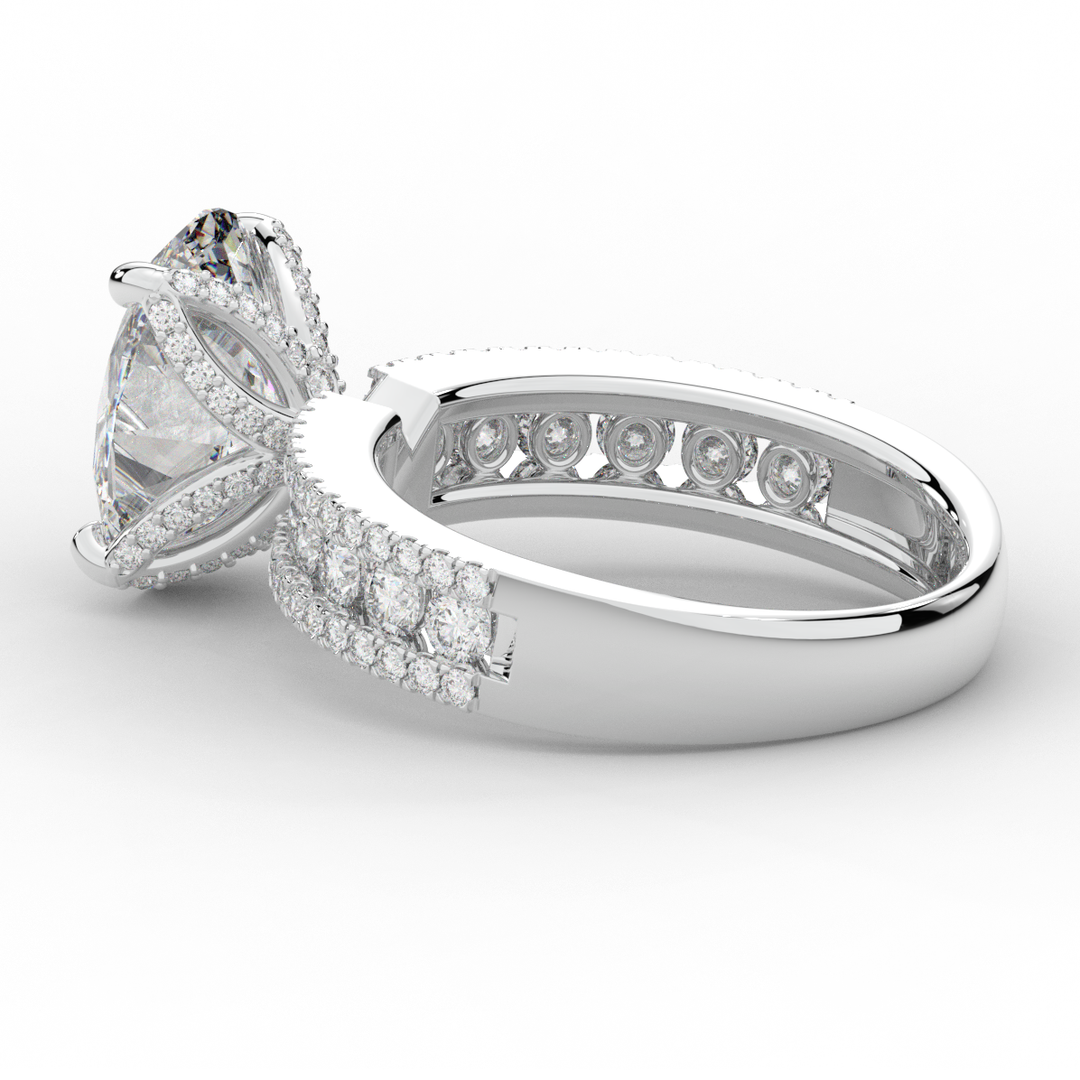 3.95CT.TW OVAL LAB DIAMOND SOLITAIRE ENGAGEMENT RING - Nazarelle