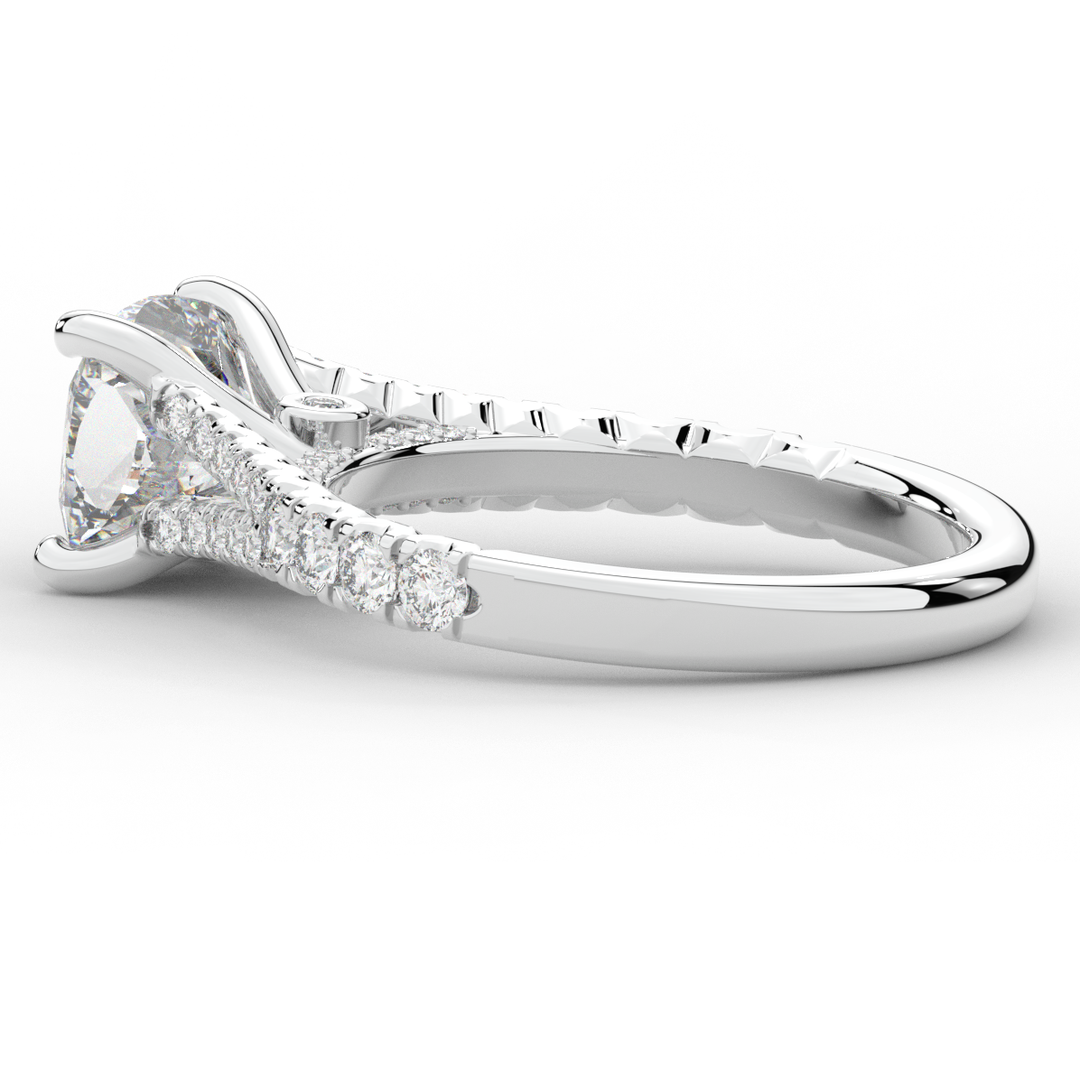2.45CT.TW CUSHION LAB DIAMOND ENGAGEMENT RING - Nazarelle