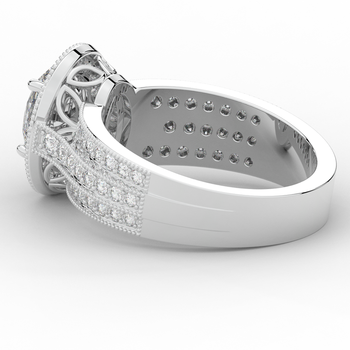 1.80CT.TW OVAL LAB DIAMOND HALO ENGAGEMENT RING - Nazarelle